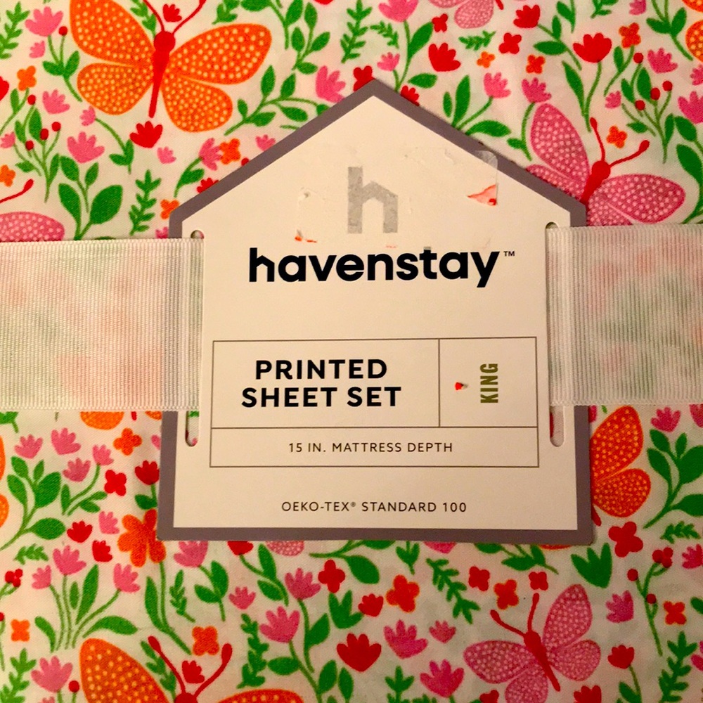 King butterfly Floral bed sheet pink orange garden house decoration